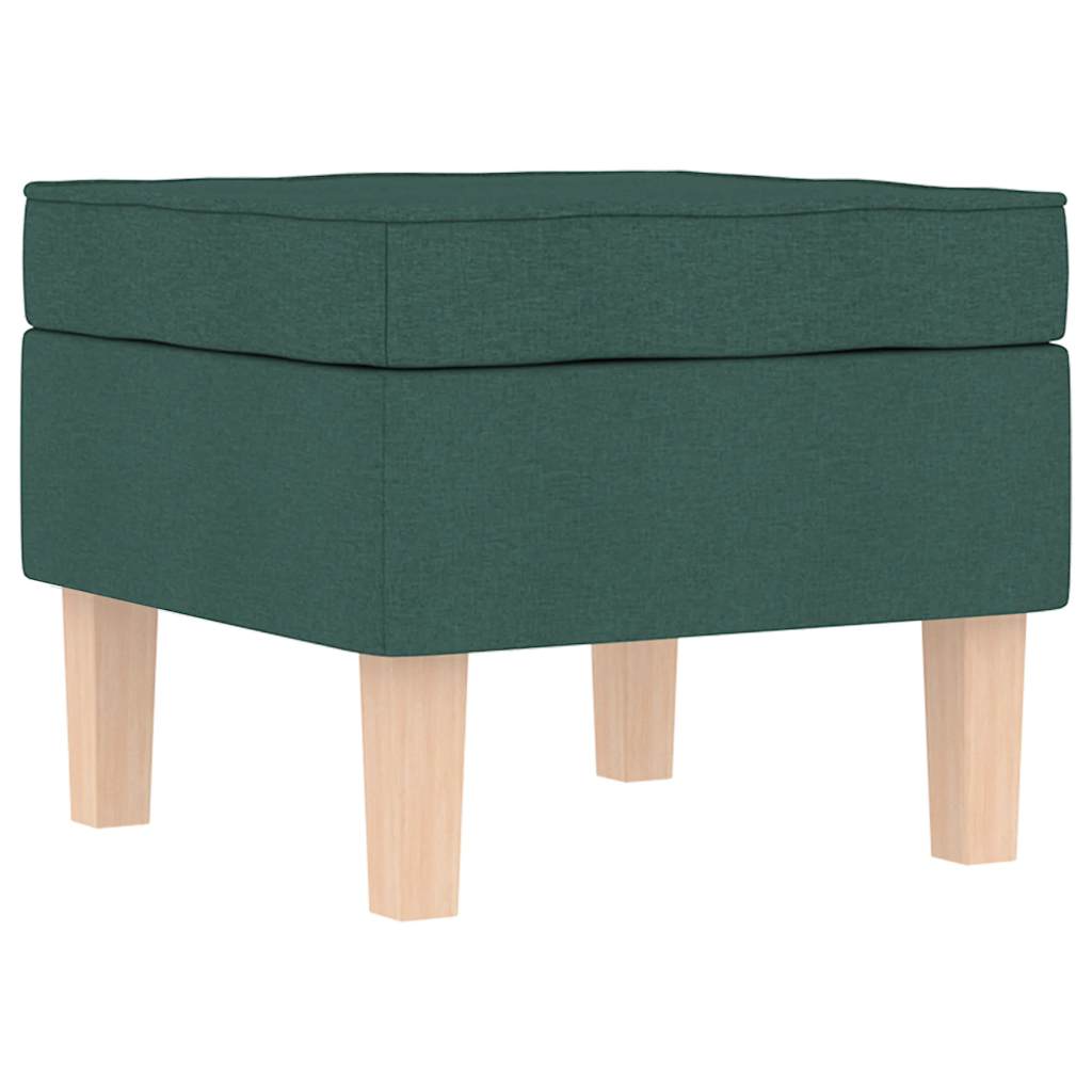 Cadeira de baloiço com banco p/ pés tecido verde-escuro