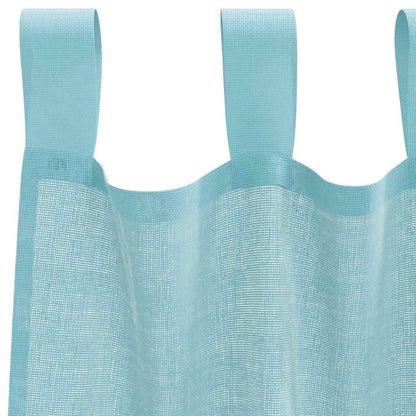 Cortinas de voile com laços 2 pcs turquesa 140x140 cm