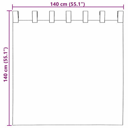 Cortinas de voile com laços 2 pcs turquesa 140x140 cm