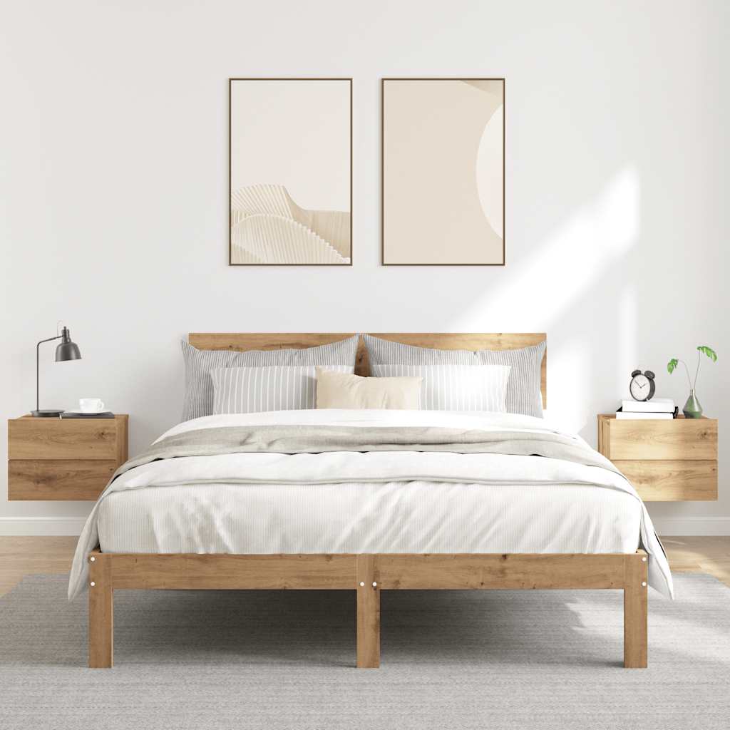 Mesas de cabeceira de parede 2pcs 40x32x30cm carvalho artisiano