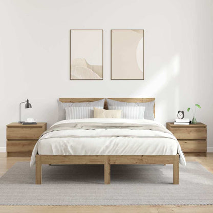 Mesas de cabeceira 2pcs derivados de madeira carvalho artisiano