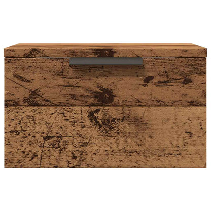 Mesas de cabeceira de parede 2 pcs 34x30x20cm cor madeira velha