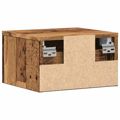Mesas de cabeceira de parede 2 pcs 34x30x20cm cor madeira velha