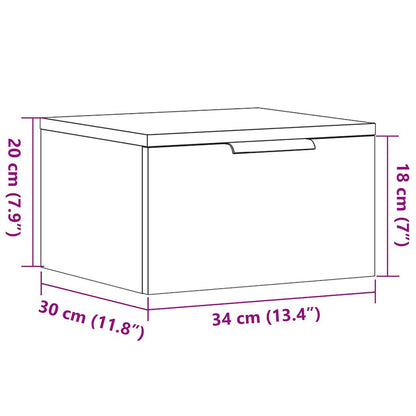 Mesas de cabeceira de parede 2 pcs 34x30x20cm cor madeira velha