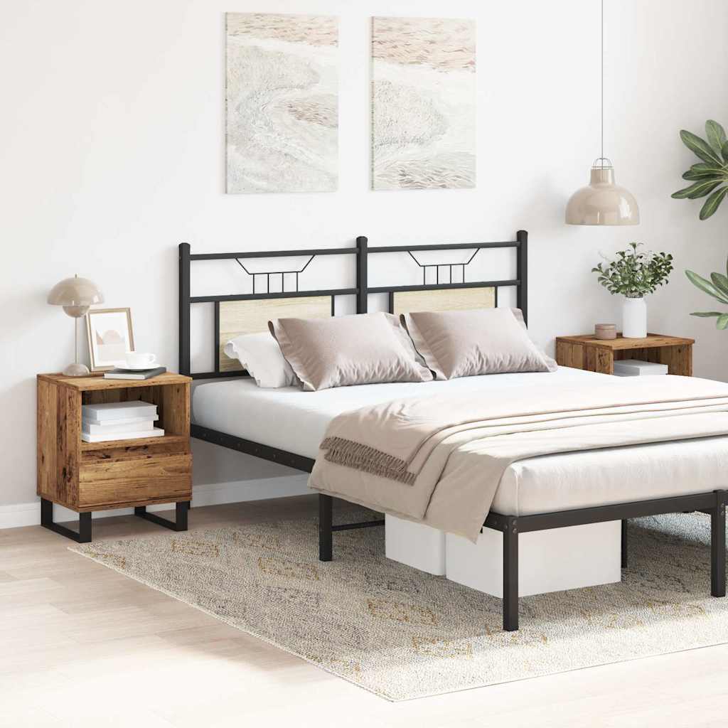 Mesas cabeceira 2pcs 40x35x50cm derivados madeira madeira velha