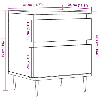 Mesa cabeceira 40x35x50 cm derivados madeira carvalho artisiano
