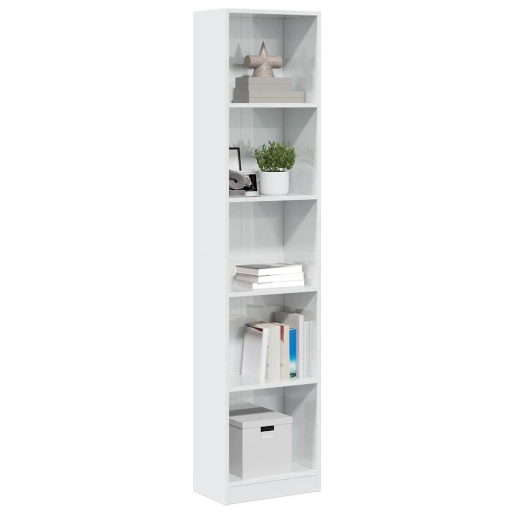 Estante 40x24x176 cm derivados de madeira branco brilhante