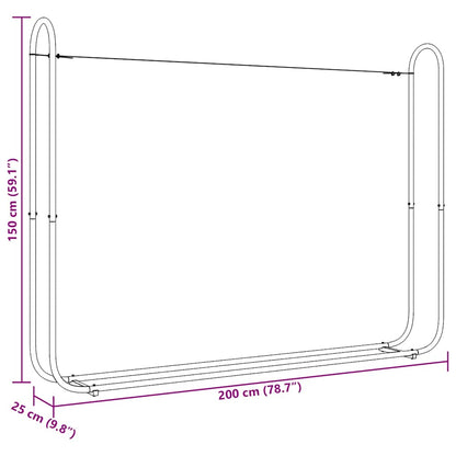 Rack de lenha com tampa de chuva 200x25x150 cm aço galvanizado