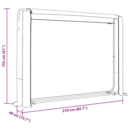 Rack de lenha com tampa de chuva 200x25x150 cm aço galvanizado