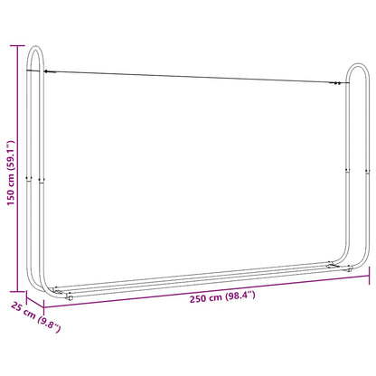 Rack de lenha com tampa de chuva 250x25x150 cm aço galvanizado