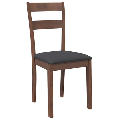 Cadeiras de jantar com almofadões 2 pcs madeira maciça castanho