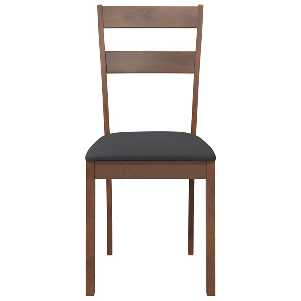 Cadeiras de jantar com almofadões 2 pcs madeira maciça castanho