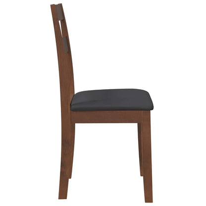 Cadeiras de jantar com almofadões 2 pcs madeira maciça castanho