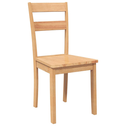 Cadeiras de jantar 2 pcs madeira seringueira maciça natural