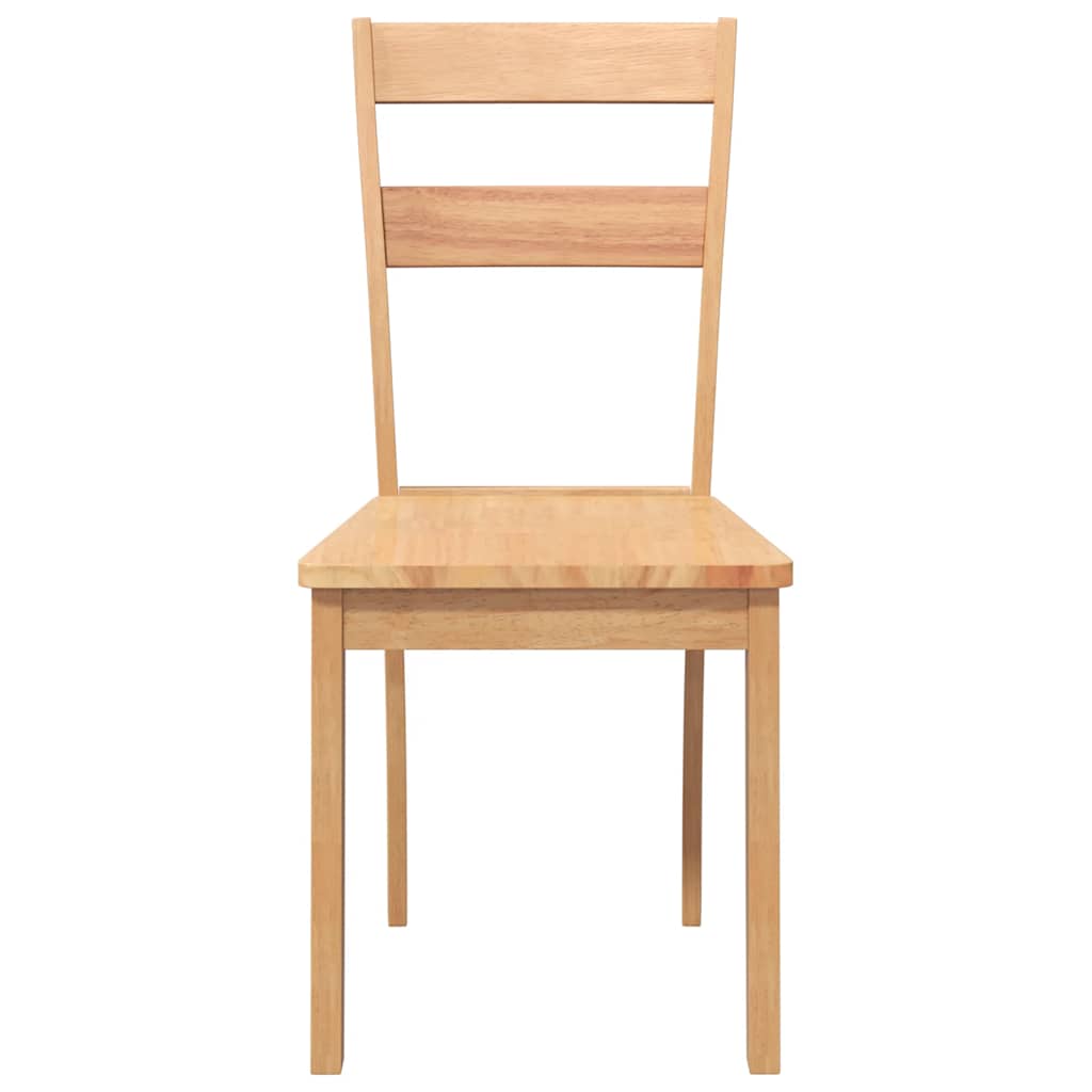 Cadeiras de jantar 2 pcs madeira seringueira maciça natural