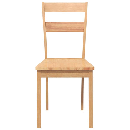 Cadeiras de jantar 2 pcs madeira seringueira maciça natural