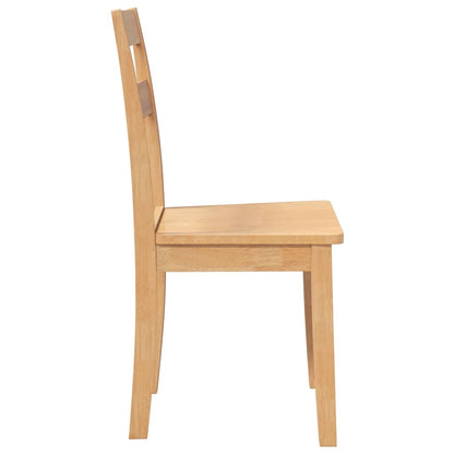 Cadeiras de jantar 2 pcs madeira seringueira maciça natural