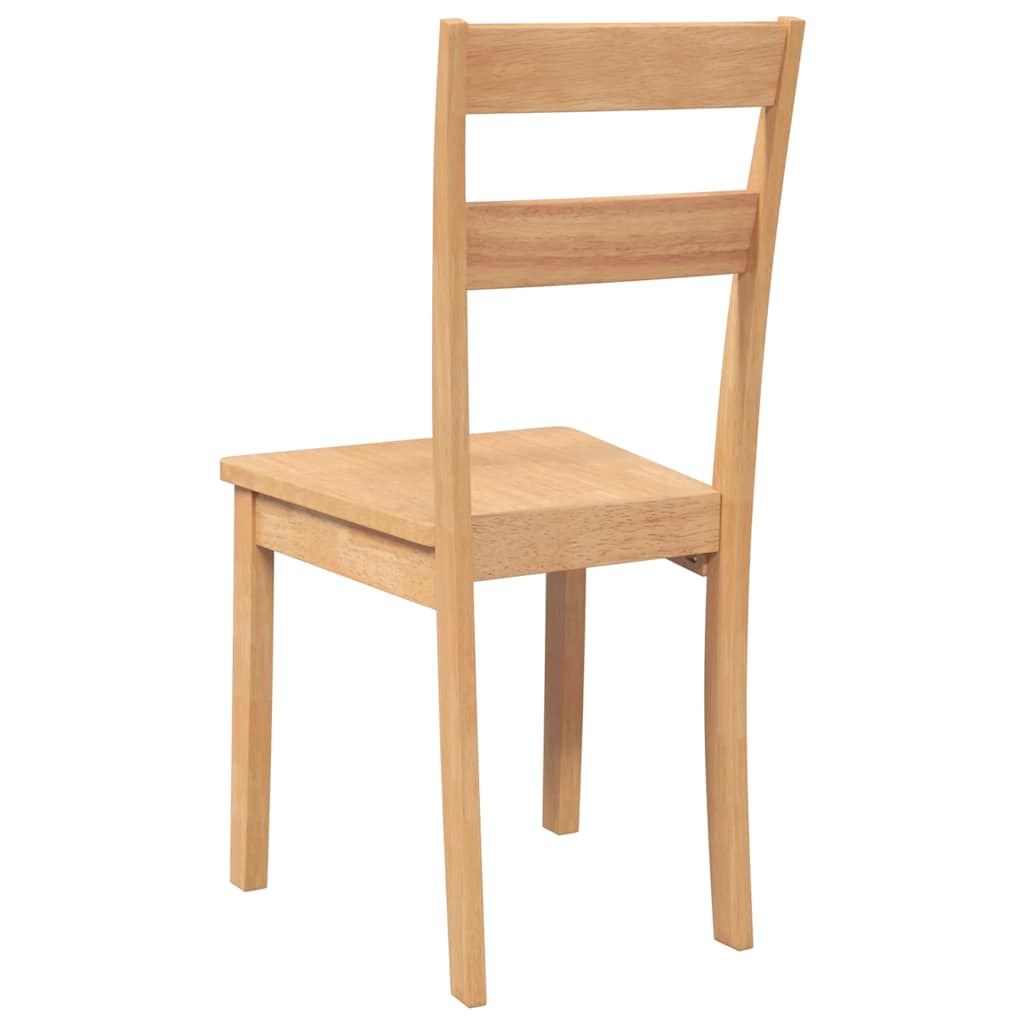 Cadeiras de jantar 2 pcs madeira seringueira maciça natural