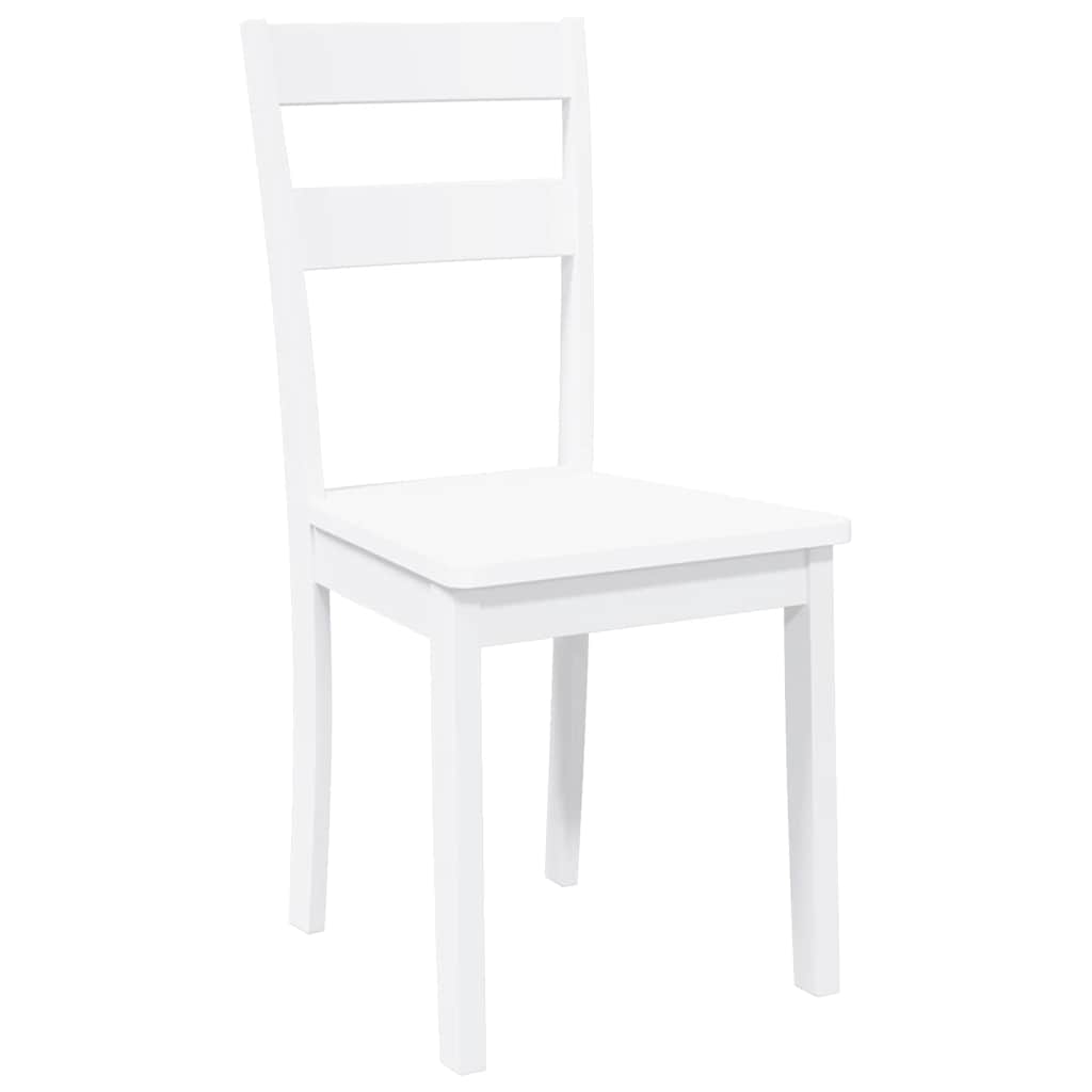 Cadeiras de jantar 2 pcs madeira de seringueira maciça branco