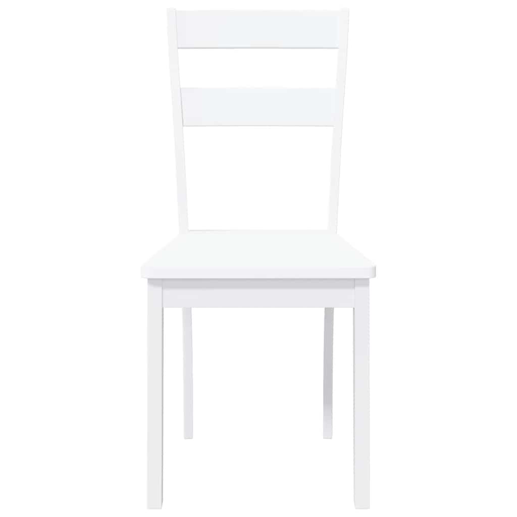 Cadeiras de jantar 2 pcs madeira de seringueira maciça branco