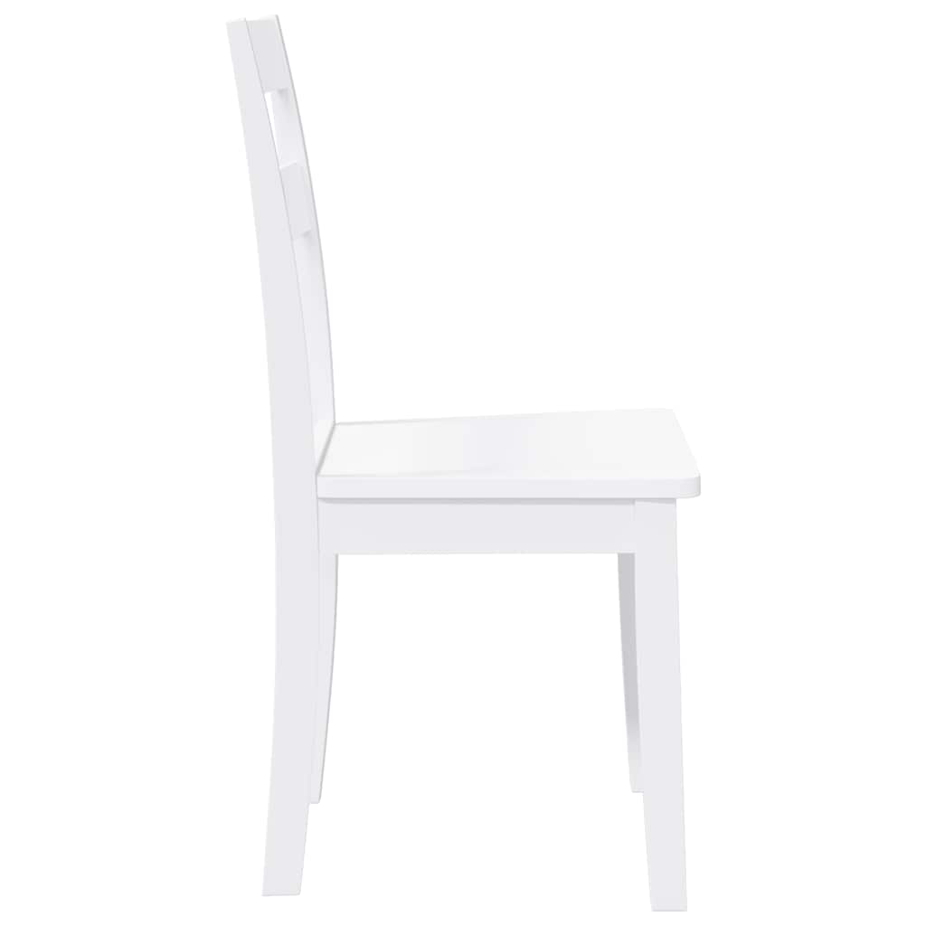 Cadeiras de jantar 2 pcs madeira de seringueira maciça branco