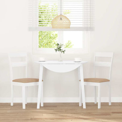 Cadeiras de jantar com almofadões 2 pcs madeira maciça branco
