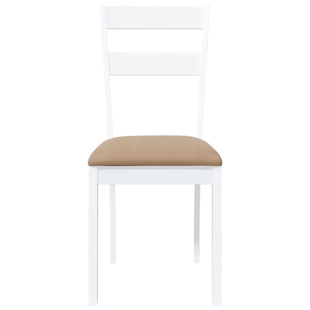 Cadeiras de jantar com almofadões 2 pcs madeira maciça branco