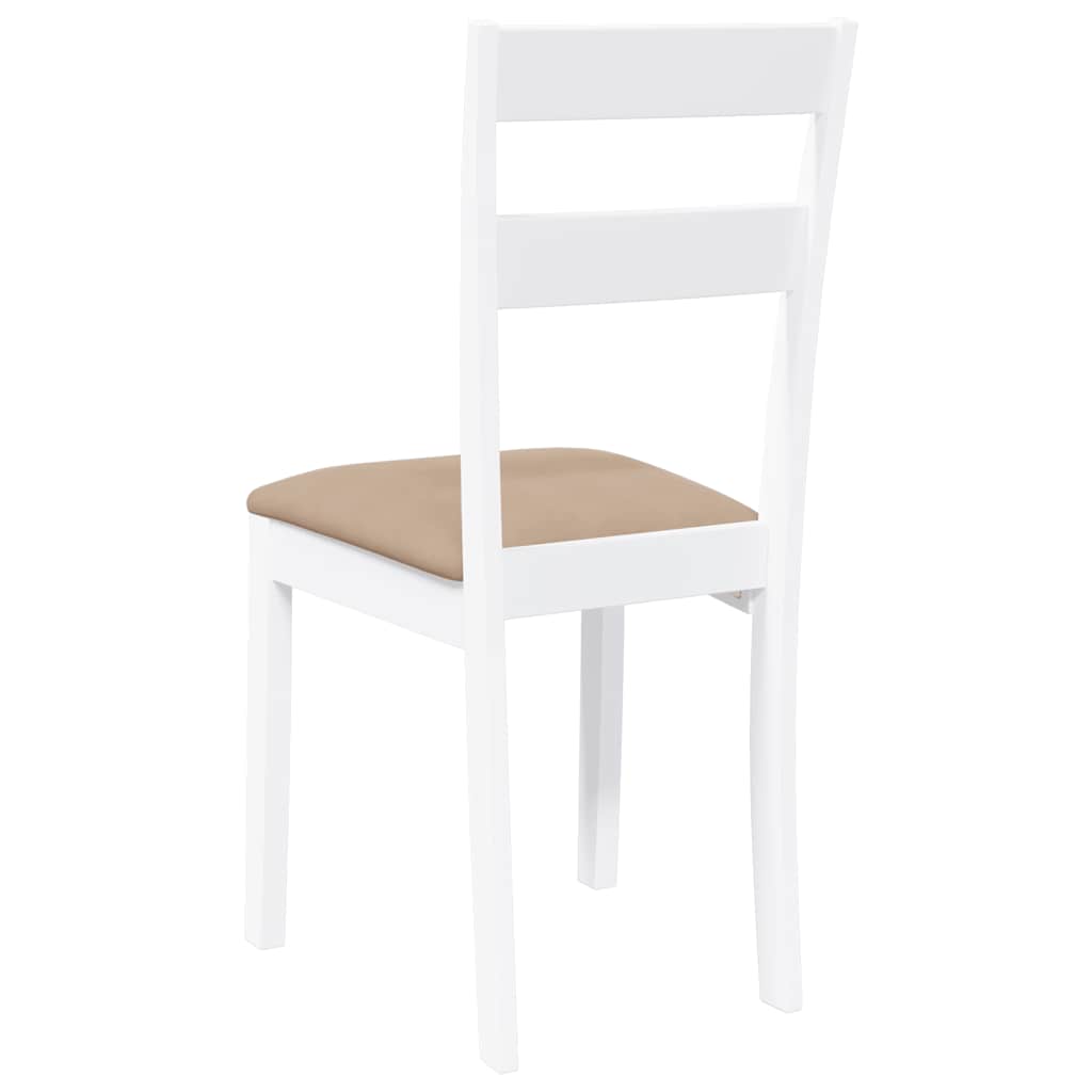 Cadeiras de jantar com almofadões 2 pcs madeira maciça branco
