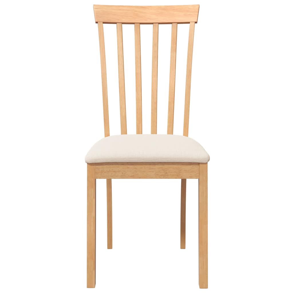Cadeiras de jantar com almofadões 2 pcs madeira maciça natural