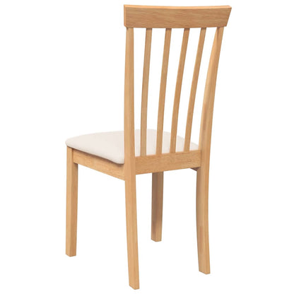 Cadeiras de jantar com almofadões 2 pcs madeira maciça natural