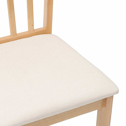 Cadeiras de jantar com almofadões 2 pcs madeira maciça natural