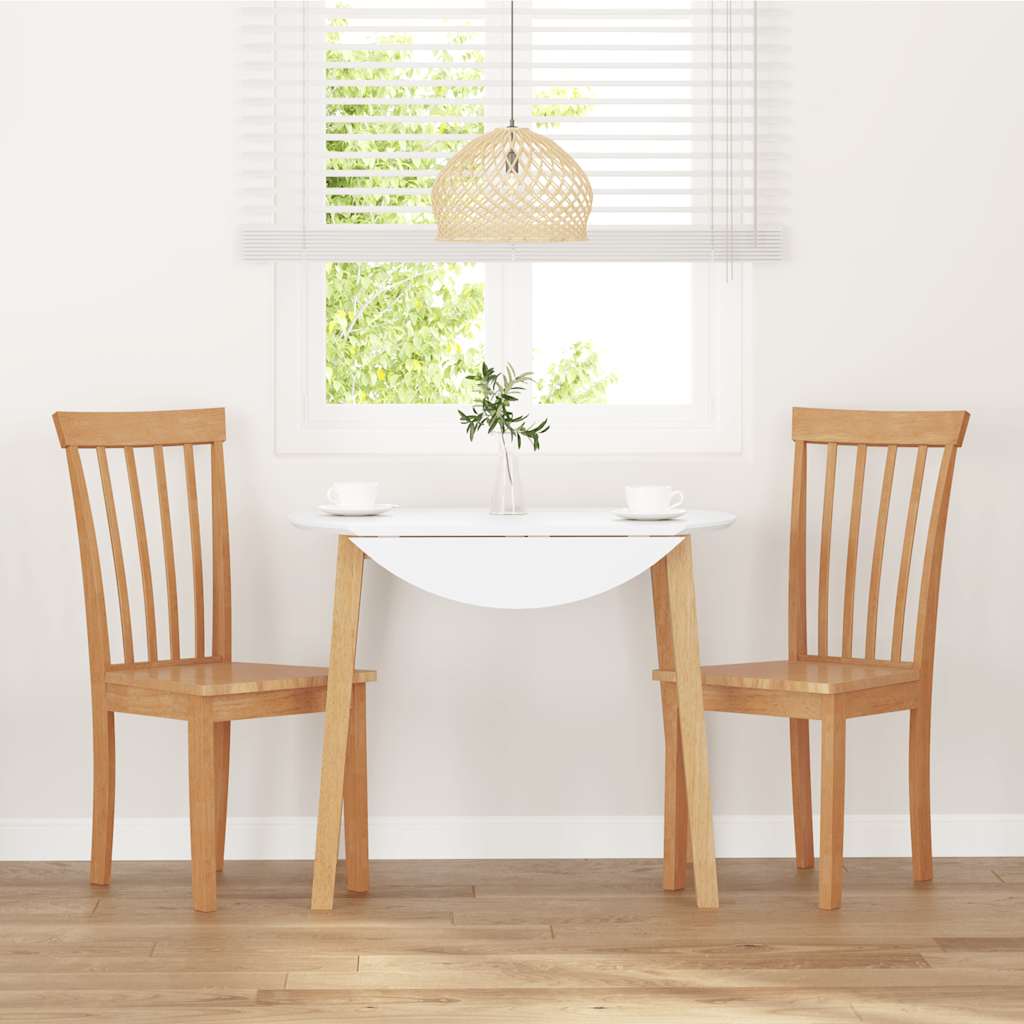 Cadeiras de jantar 2 pcs madeira seringueira maciça natural