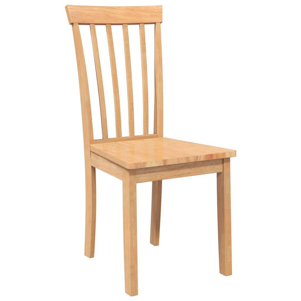 Cadeiras de jantar 2 pcs madeira seringueira maciça natural