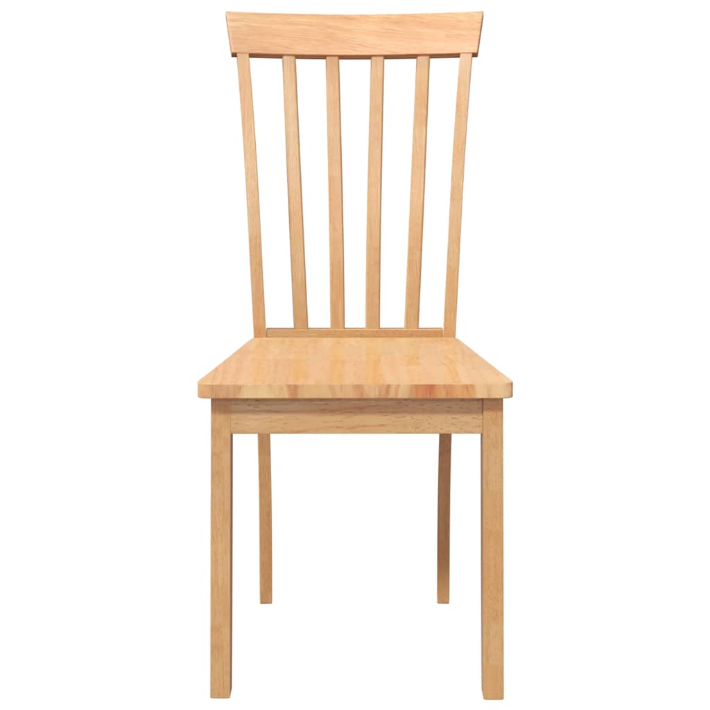 Cadeiras de jantar 2 pcs madeira seringueira maciça natural