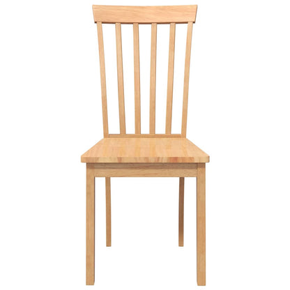 Cadeiras de jantar 2 pcs madeira seringueira maciça natural
