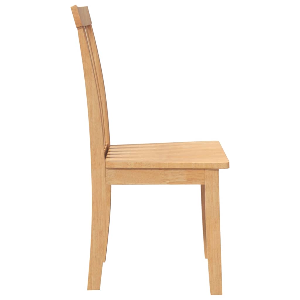 Cadeiras de jantar 2 pcs madeira seringueira maciça natural