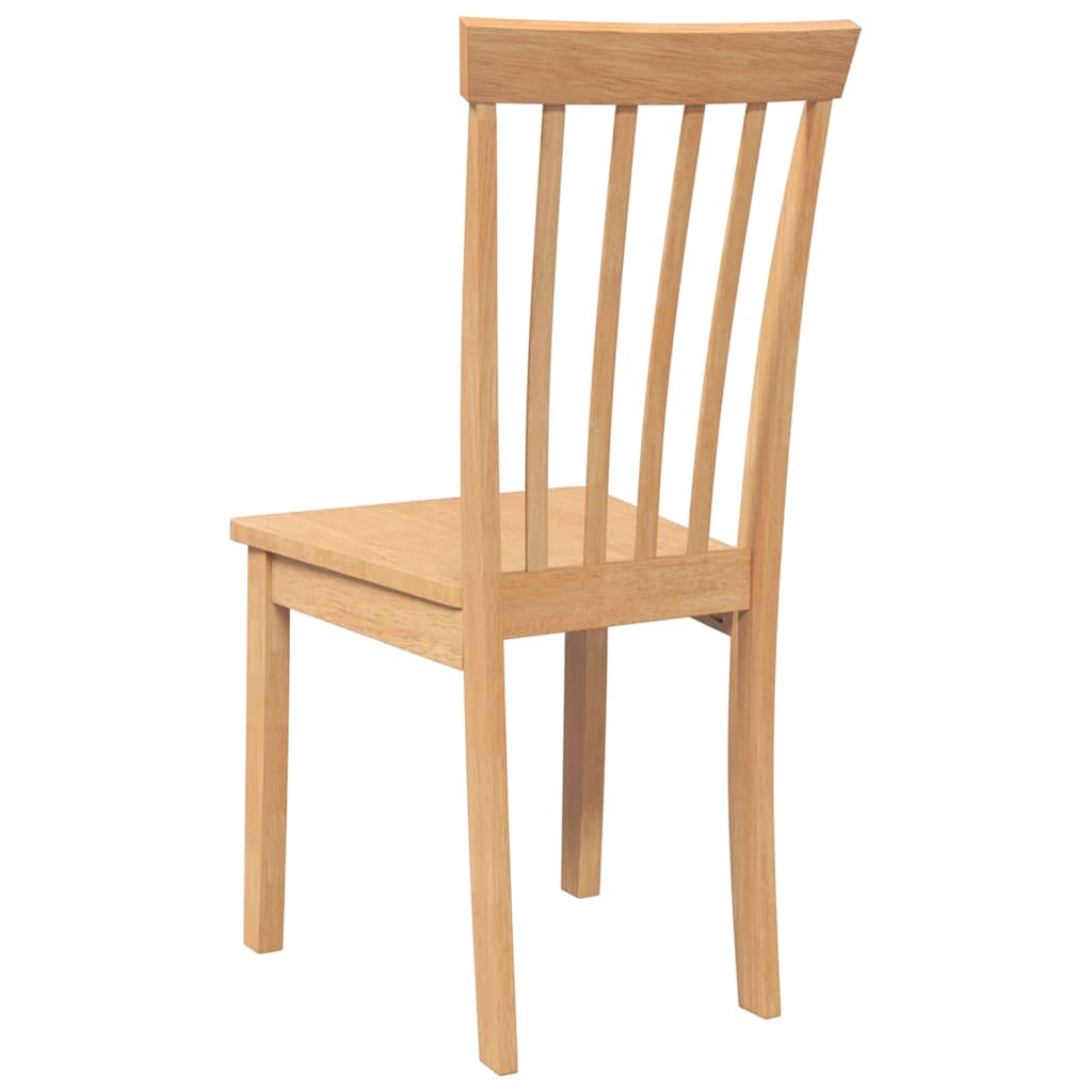 Cadeiras de jantar 2 pcs madeira seringueira maciça natural