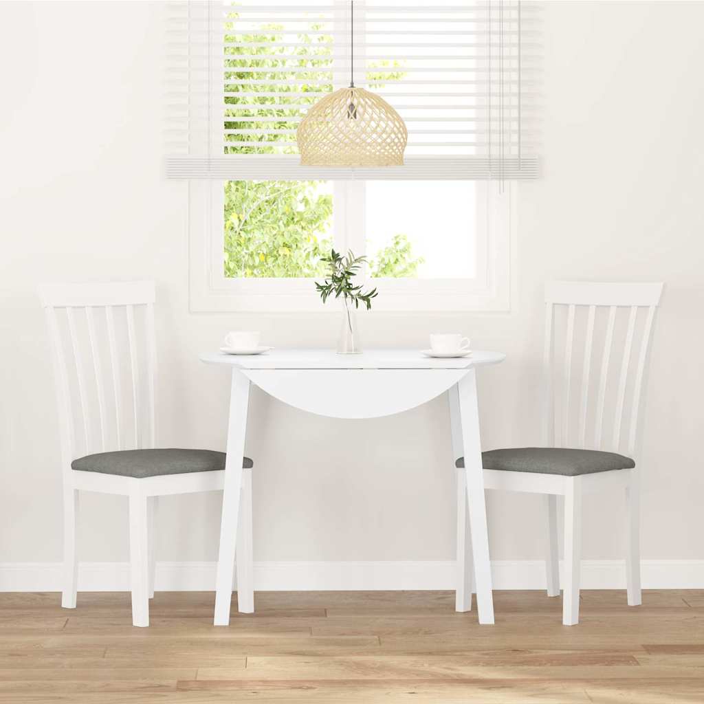 Cadeiras de jantar com almofadões 2 pcs madeira maciça branco