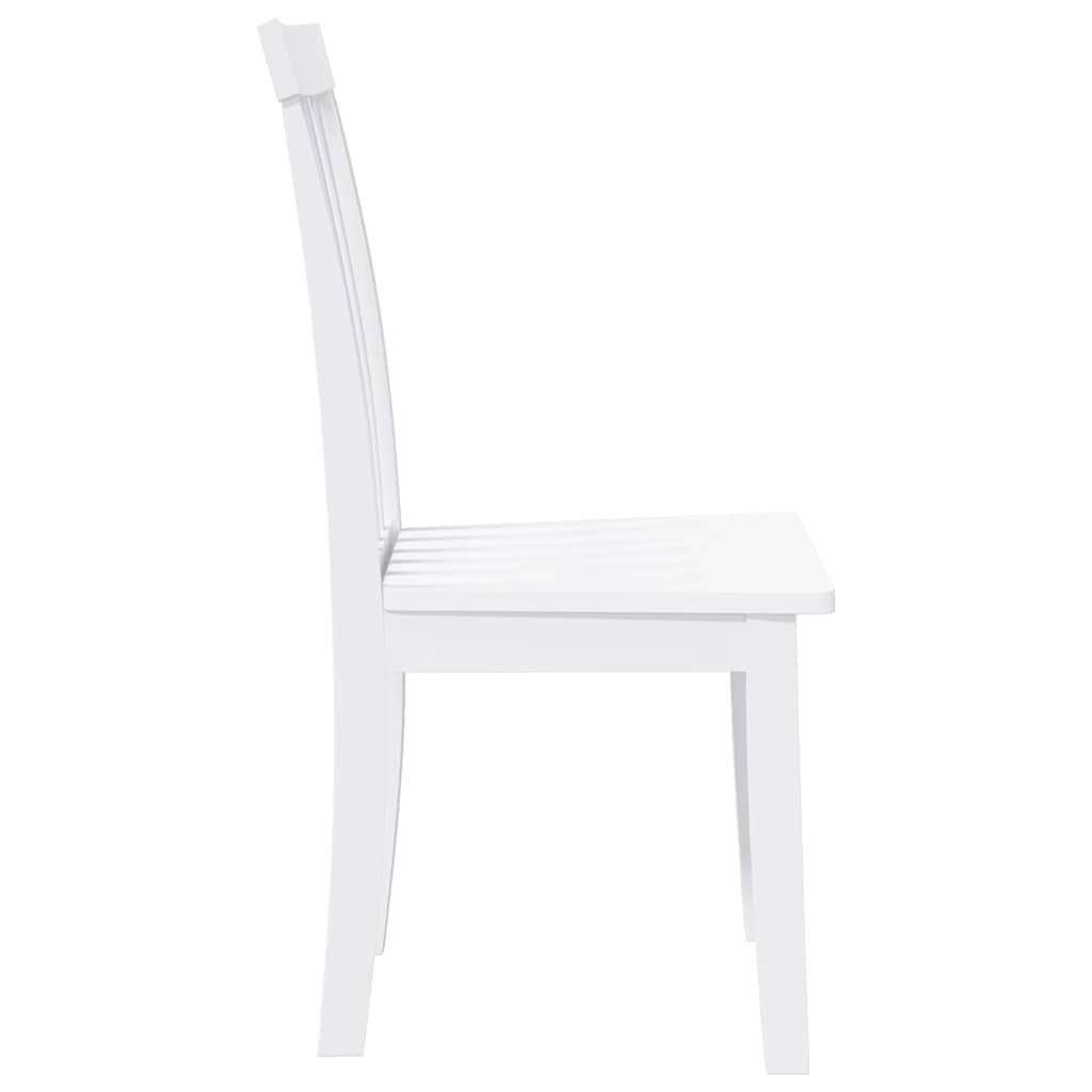 Cadeiras de jantar 2 pcs madeira de seringueira maciça branco