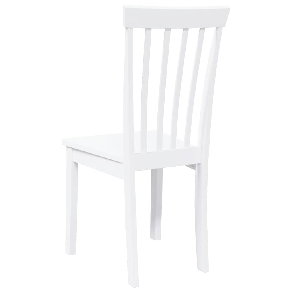 Cadeiras de jantar 2 pcs madeira de seringueira maciça branco