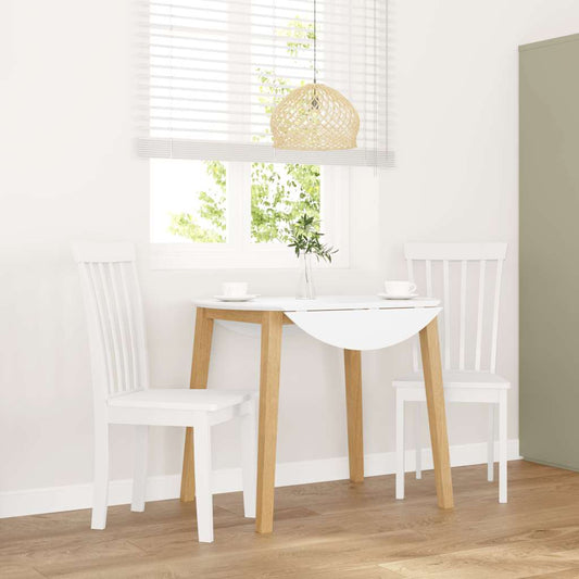 Cadeiras de jantar 2 pcs madeira de seringueira maciça branco