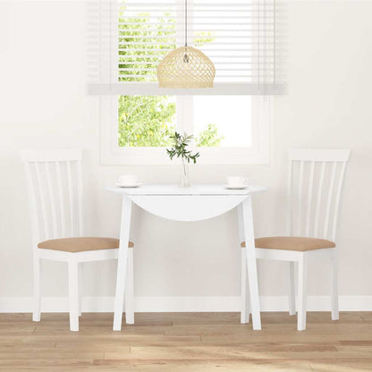 Cadeiras de jantar com almofadões 2 pcs madeira maciça branco