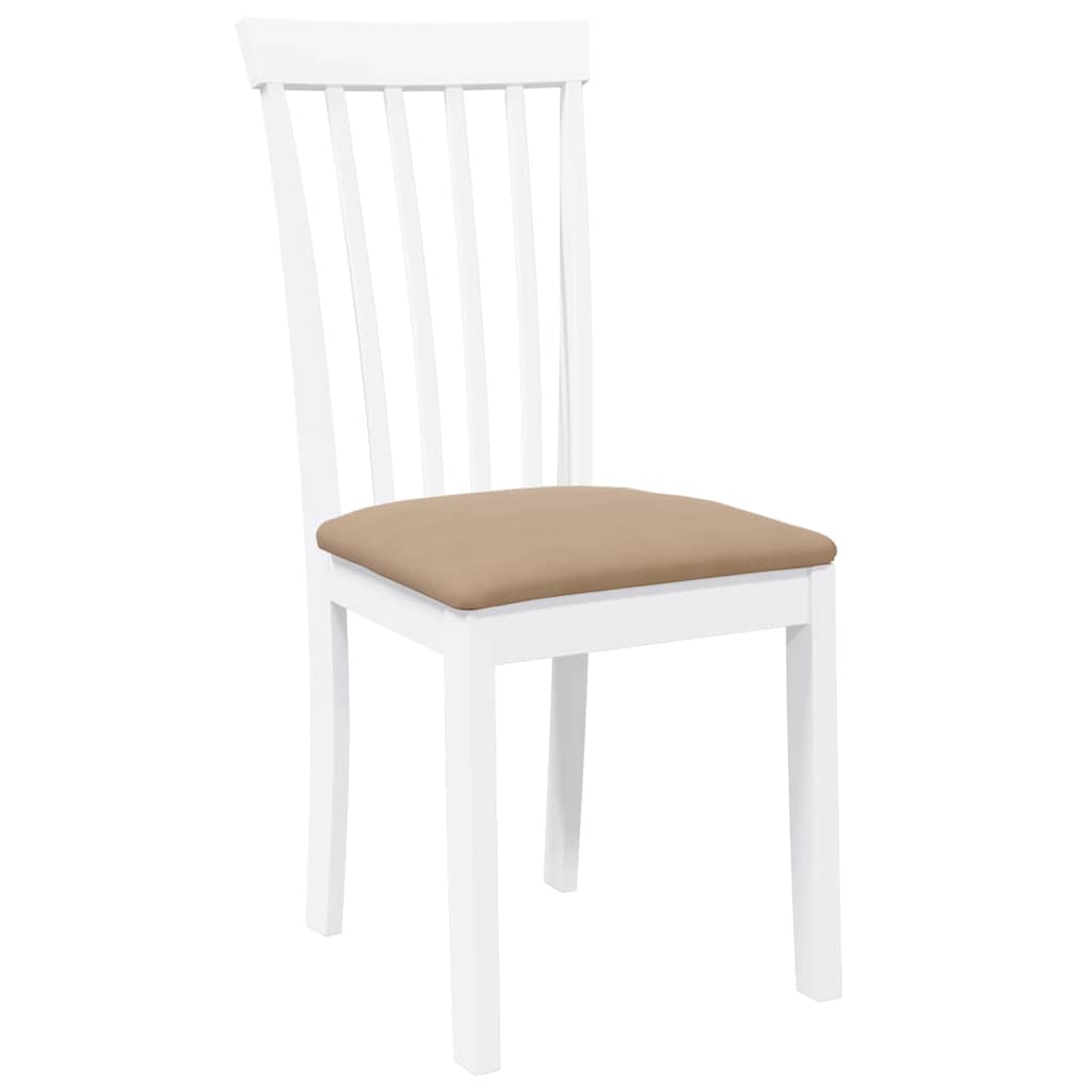 Cadeiras de jantar com almofadões 2 pcs madeira maciça branco