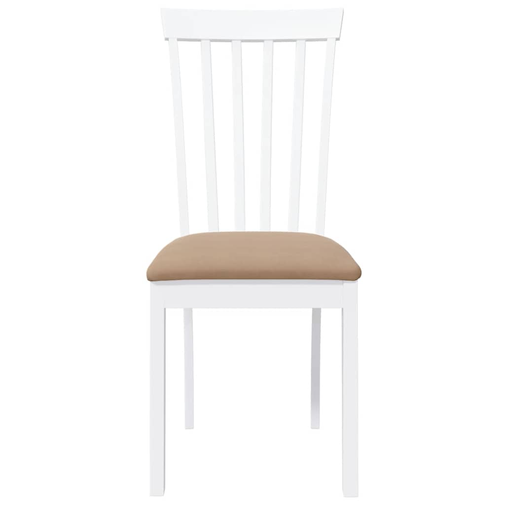 Cadeiras de jantar com almofadões 2 pcs madeira maciça branco