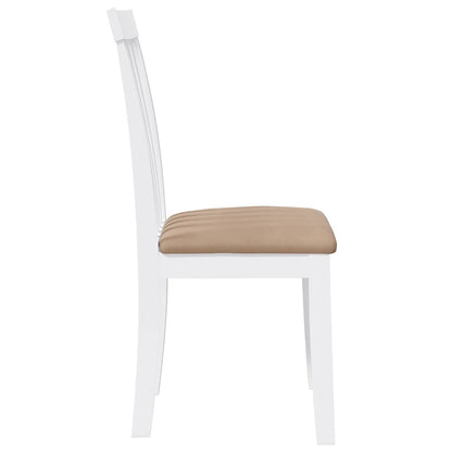 Cadeiras de jantar com almofadões 2 pcs madeira maciça branco