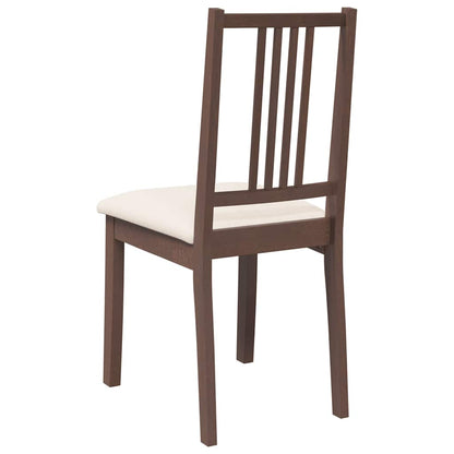 Cadeiras de jantar com almofadões 2 pcs madeira maciça castanho