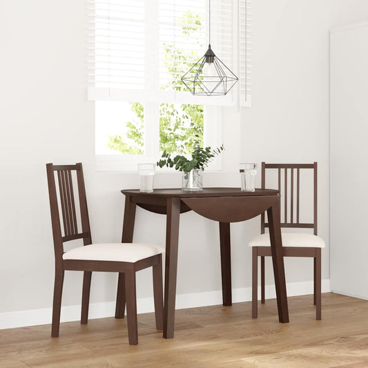 Cadeiras de jantar com almofadões 2 pcs madeira maciça castanho