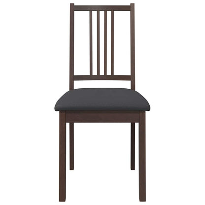 Cadeiras de jantar com almofadões 2 pcs madeira maciça castanho
