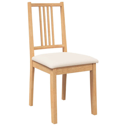 Cadeiras de jantar com almofadões 2 pcs madeira maciça natural