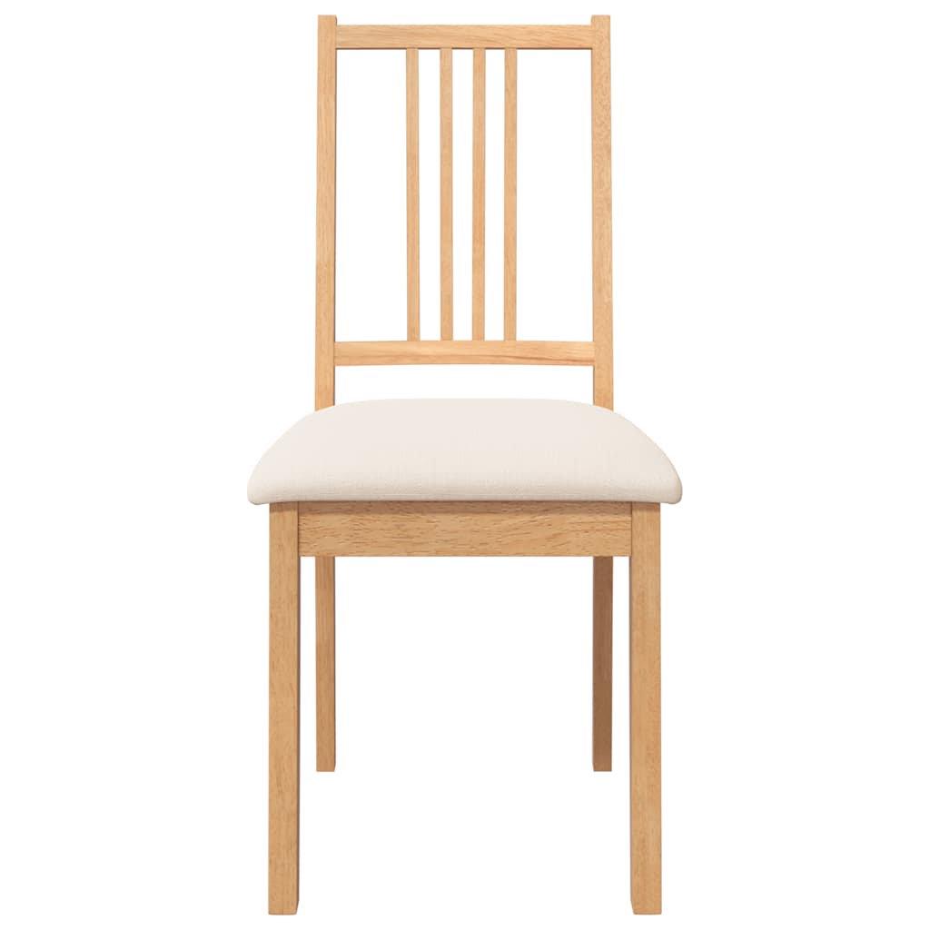 Cadeiras de jantar com almofadões 2 pcs madeira maciça natural